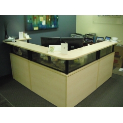 Reception Unit L Shaped Blonde, Transaction Counter